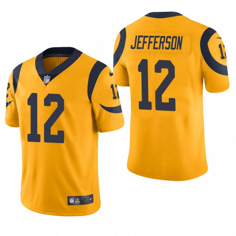 Men Los Angeles Rams 12 Van Jefferson Nike Gold Rush Limited NFL Jersey
